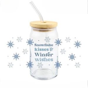 SnowFlake Kisses & Winter Wishes Frosted Tumbler